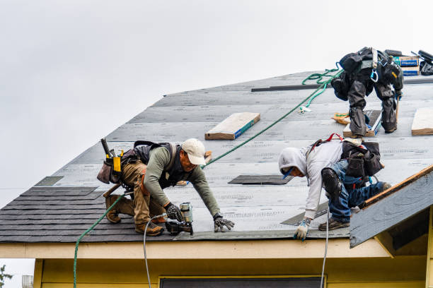 Professional Gutter Installation technician working in Bernardston, MA